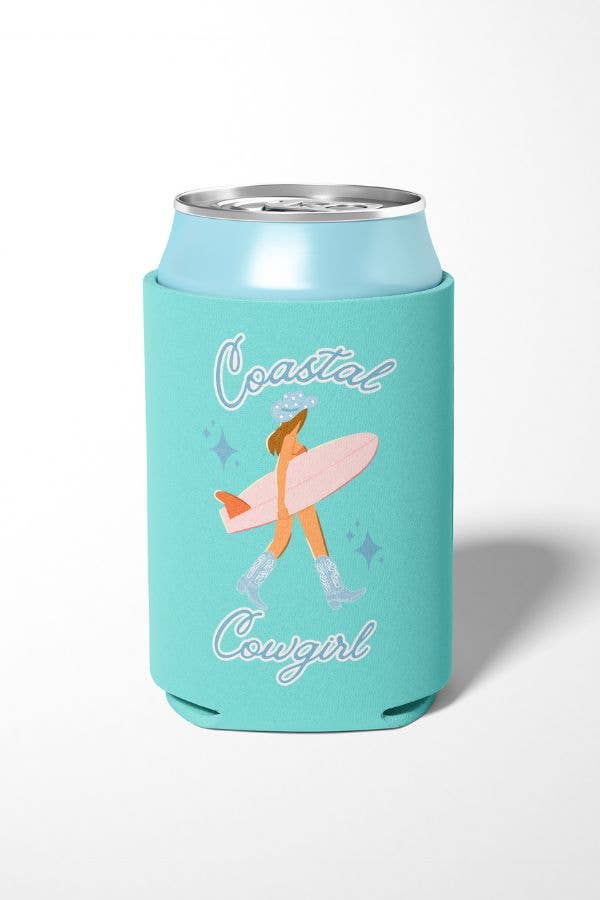 Brunette Coastal Cowgirl Can Cooler