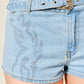 Belted Denim Shorts