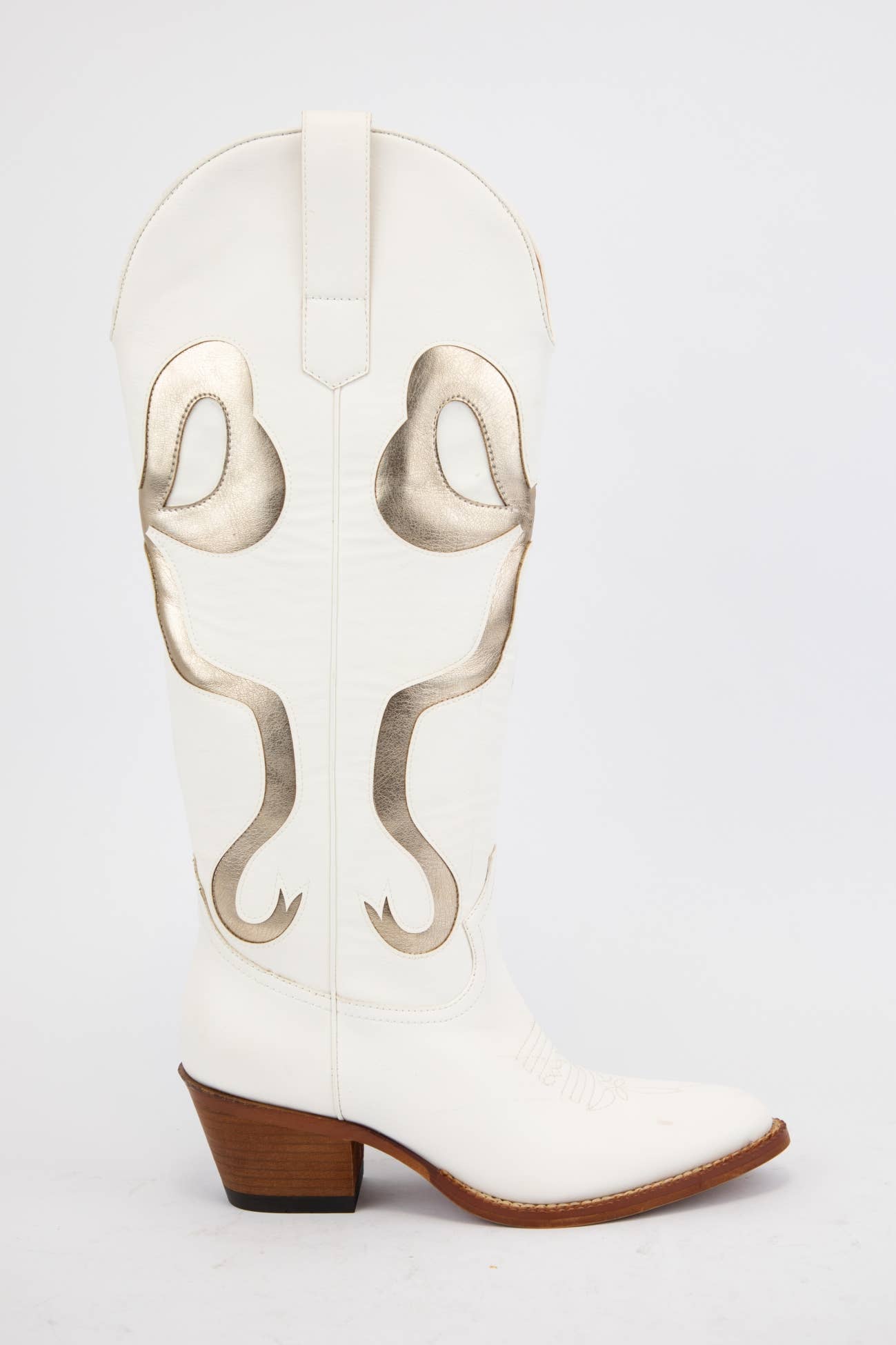 RUBY BOW SWIRLING PATTERNED WESTERN BOOTS: WHITE/ LIGHT BLUE / B12
