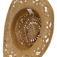 Longhorn Monochrome Belt Crochet Woven Cowboy Hat: Hot Pink