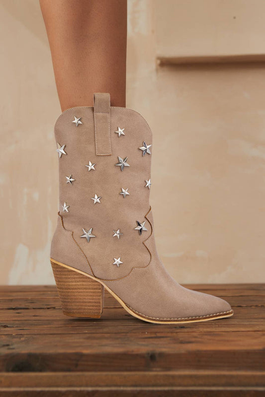 WEEKLY DEAL STAR STUD EMBELLISHED WESTERN BOOTS