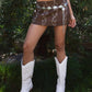 Embroidered Western Low Rise Mini Skirt