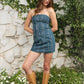 ARIZONA Denim Western Stitch Mini Dress: