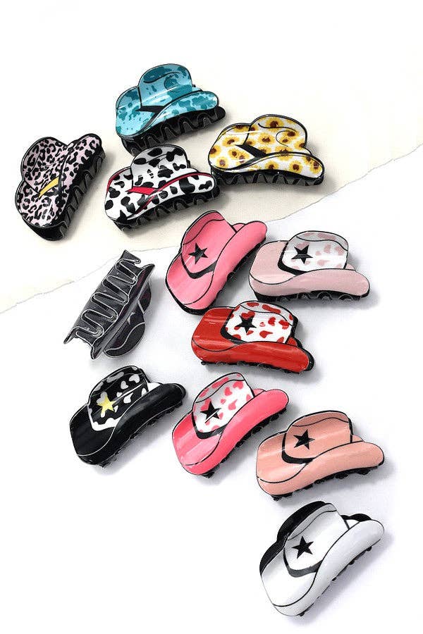 WESTERN COWGIRL BOOT HAIR CLAW CLIPS 40H569