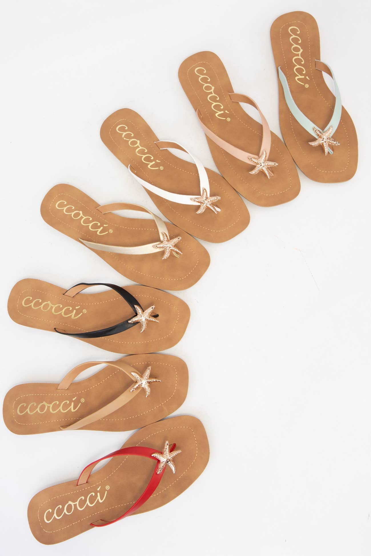 MISTY GOLDEN STARFISH DECOR THONG STRAP SANDAL