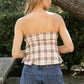 Plaid Lace Bow Top