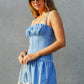 Stretch Denim Corset Mini Dress