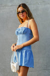 Stretch Denim Corset Mini Dress