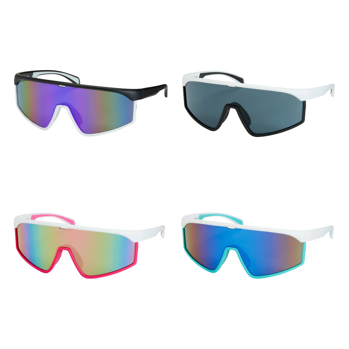 1252 Shields-Wrap Mirror Lens Sunglasses