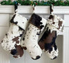 Cow Print Christmas Stocking: No Name Tag