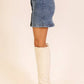 Stretchy Button Down Denim Skirt
