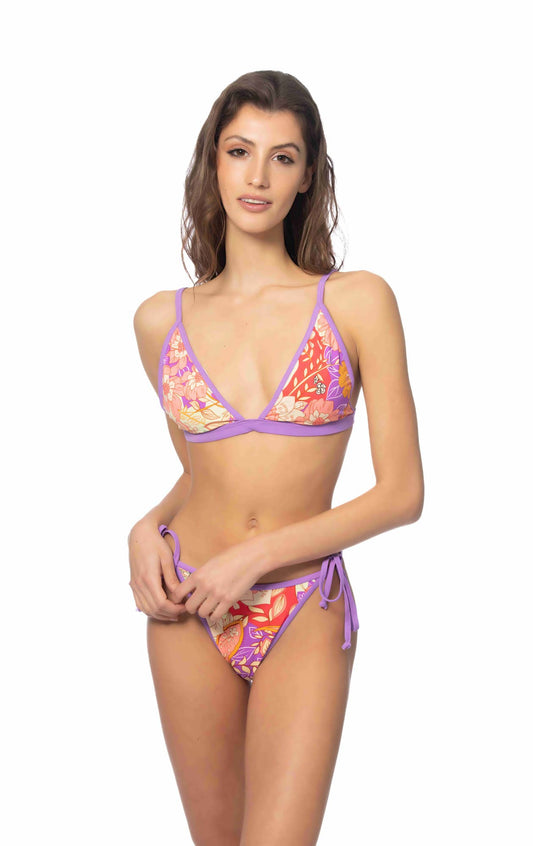 623116-PAISLEY COLOR BLOCK HALTER BIKINI SET