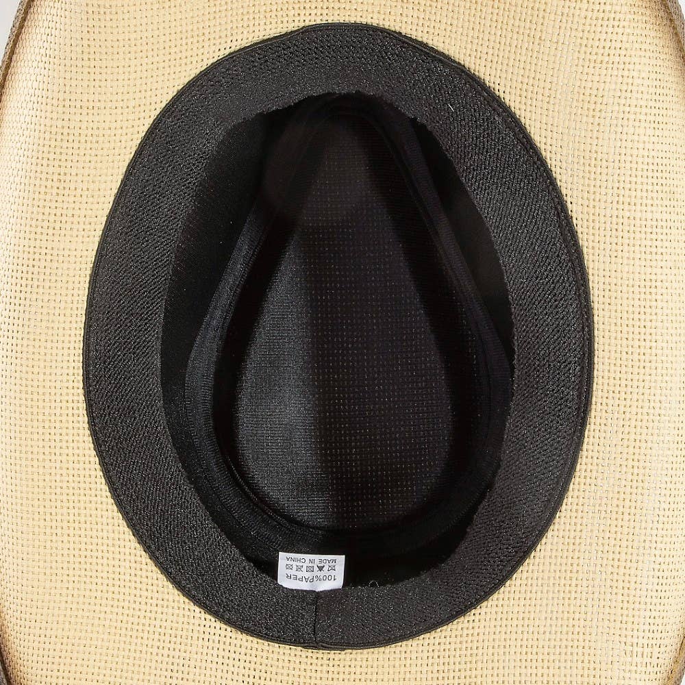 Western Long Horn Studded Strap Straw Cowboy Hat: KA