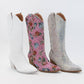 DAZZLING RHINESTONE JEWELED MID-CALF GLAM WESTERN BOOTS