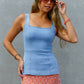 Stretch Denim Square Neck Top