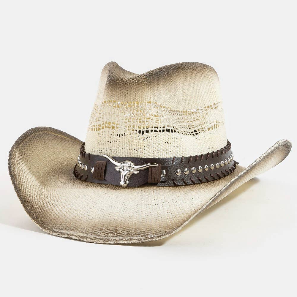 Long Horn Straw Cowboy Hat