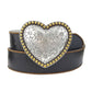 Western Heart Buckle w. Vintage Leather belt: Cream