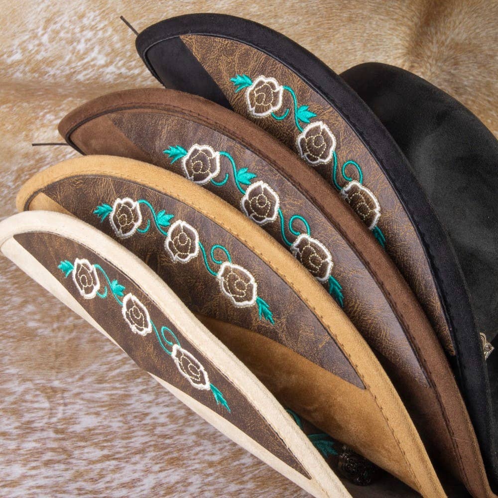 Concho Embroidered Strap Western Cowboy Hat: DBR