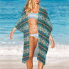 Teal Aztec Duster Kimono Coverup