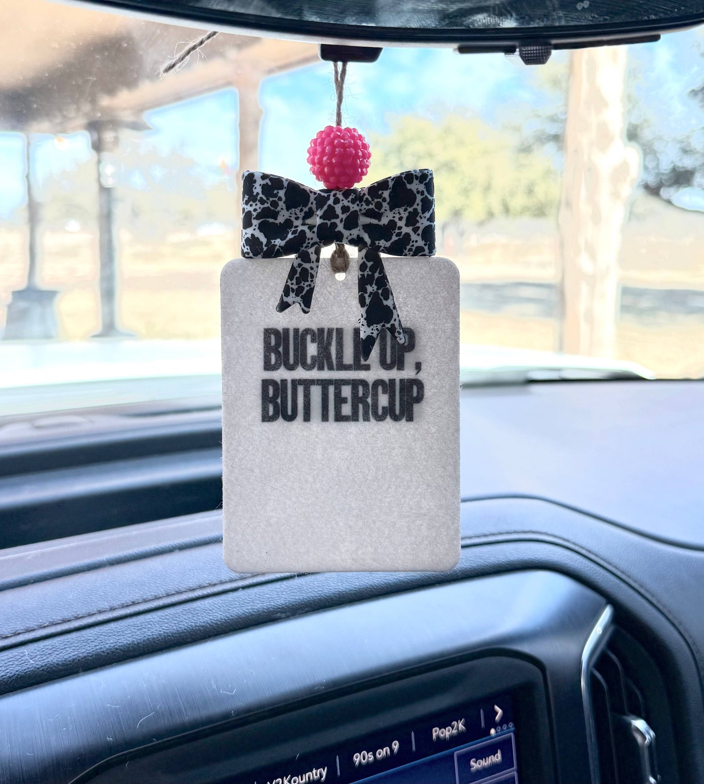 Buckle Up Buttercup Bow Car Freshener