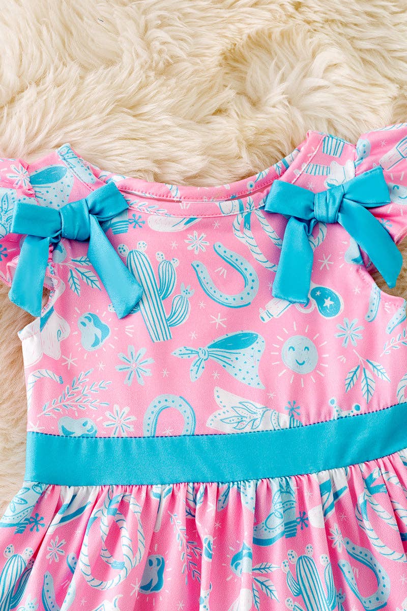 Western printed girls dress