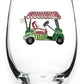 Golf Cart Stemless Wine Glass