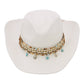 Blue Starfish Straw Coastal Cowgirl Hat: TAN / ONE SIZE