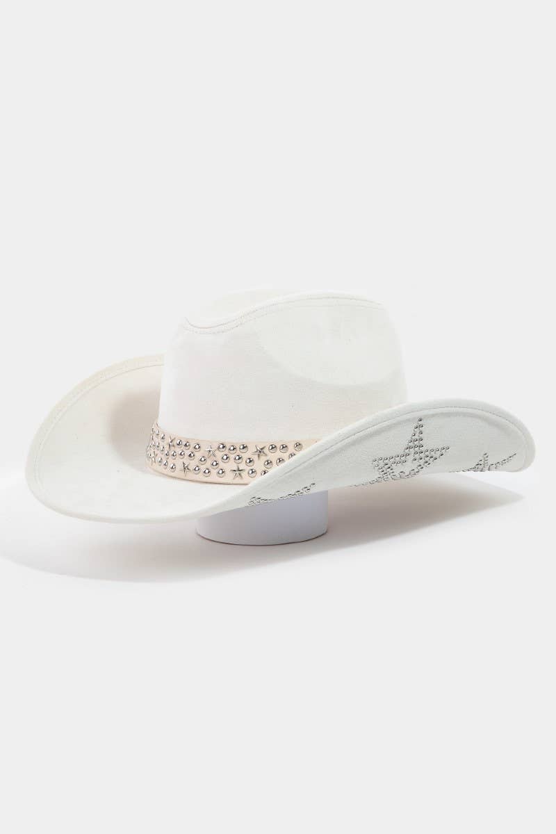 Embroidered Star Studded Western Cowboy Hat: GBK