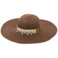 Blue Coastal Starfish Belt Floppy Straw Sun Hat
