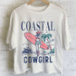 COASTAL COWGIRL BEACH CLUB GRAPHIC LONG CROP TOP: Black