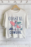 COASTAL COWGIRL BEACH CLUB GRAPHIC LONG CROP TOP: Natural