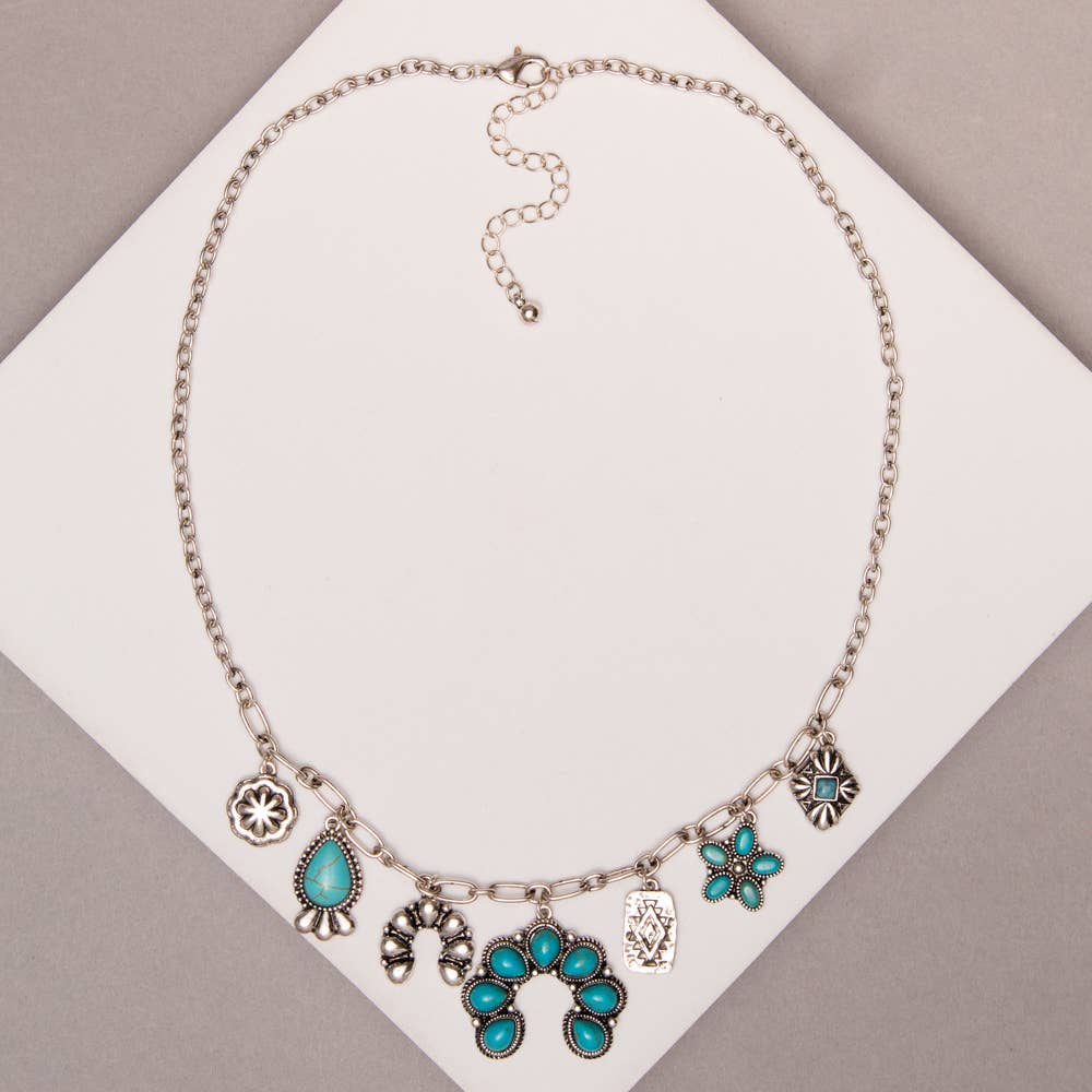 Western Turquoise Charm Necklace