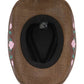 Pink Rose Concho Belt Embroidered Cowgirl Hat