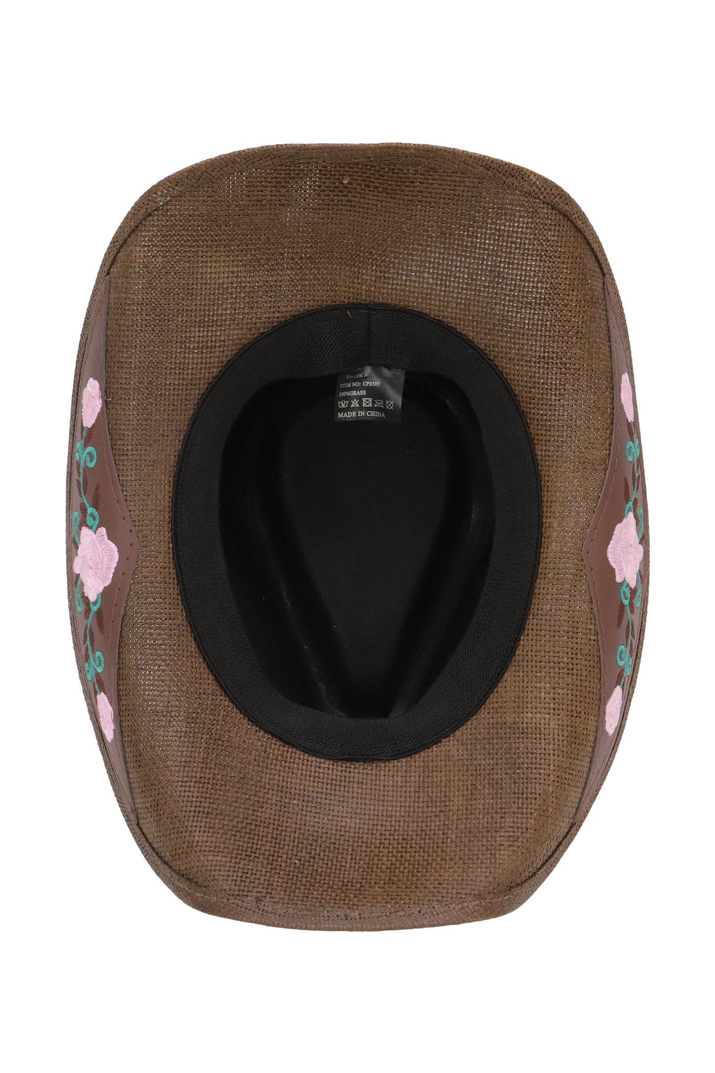 Pink Rose Concho Belt Embroidered Cowgirl Hat