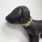 Metallic Leather Crystal Dog Collar