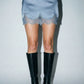 Lace Trim Satin Mini Skirt