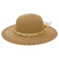 Kids Scallop Hem Paper Straw Floppy Sun Hat
