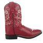 TuffRider Children's Fire Red Floral Western Boot: Red