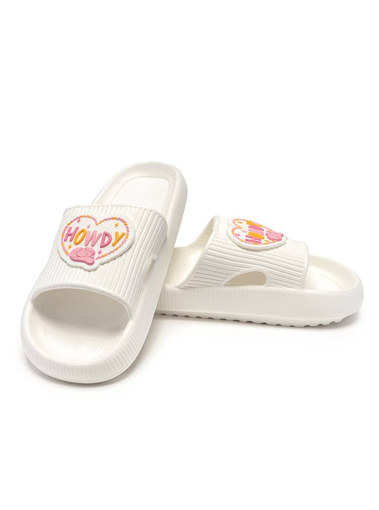 Quick Dry Pool Slide Sandals - Western - "Howdy"