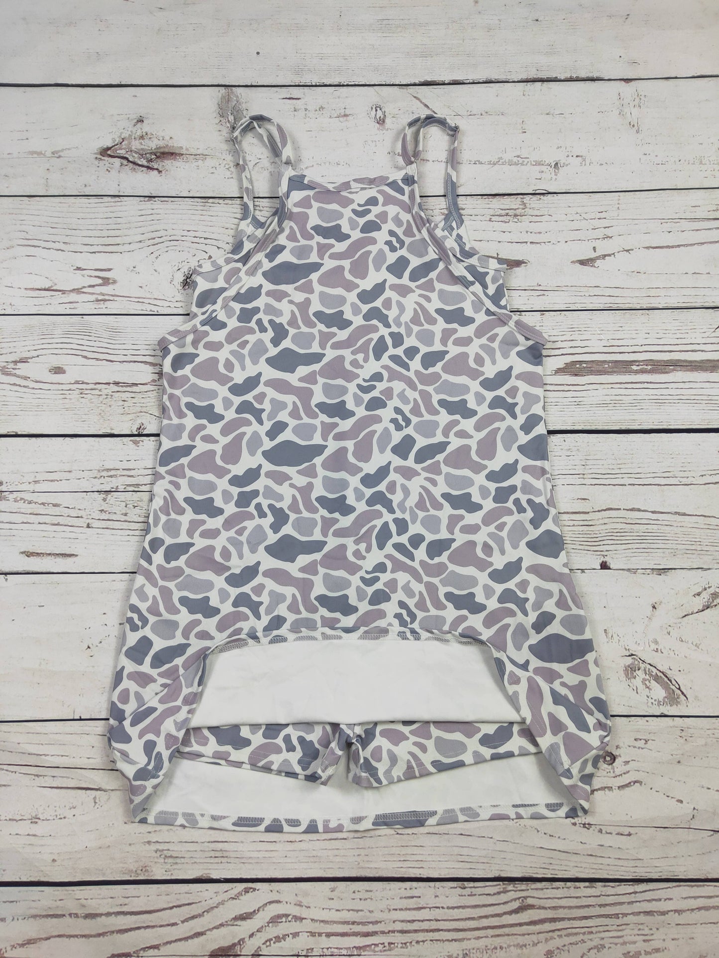 Women Gray Camouflage Printed Dresses
