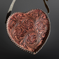 Heart Shape Tooled Leather Western Canteen Handbag