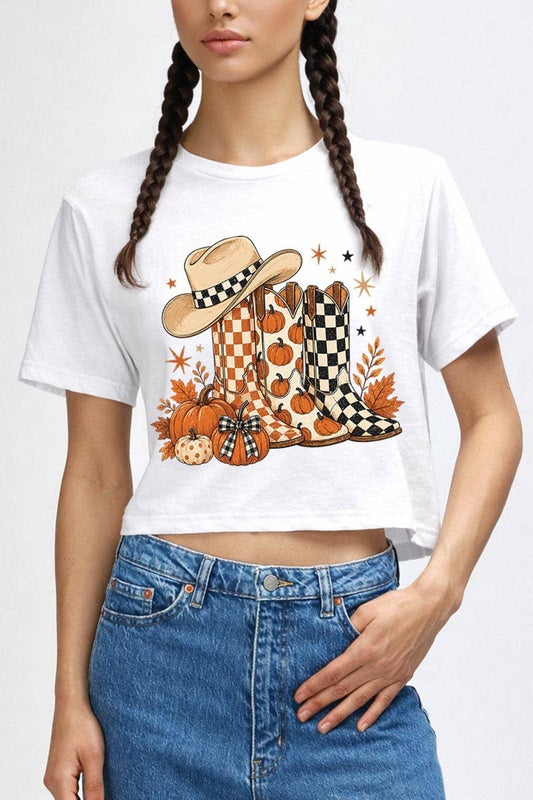 Cowgirl Boots & Pumpkins Boxy Tee