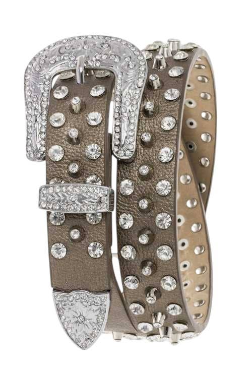 Mixed Studs Crystals Fashion Belt