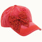 Bejeweled Bow Pearl Bling Glitz Ponytail Cap, Adjustable