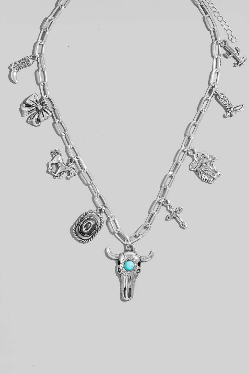 Assorted Western Bull Charm Necklace