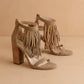 The Gela Khaki | Fringe Framed Heel: KHAKI
