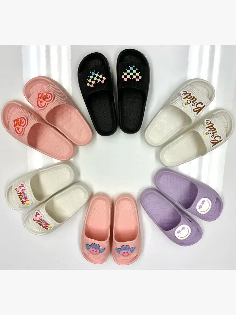 Quick Dry Pool Slide Sandals - Western - "Howdy"