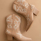 The Bailey | Apricot Embroidered Cowboy Bootie: APRICOT