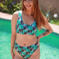 Teal & Black Checkered Bronc Bikini