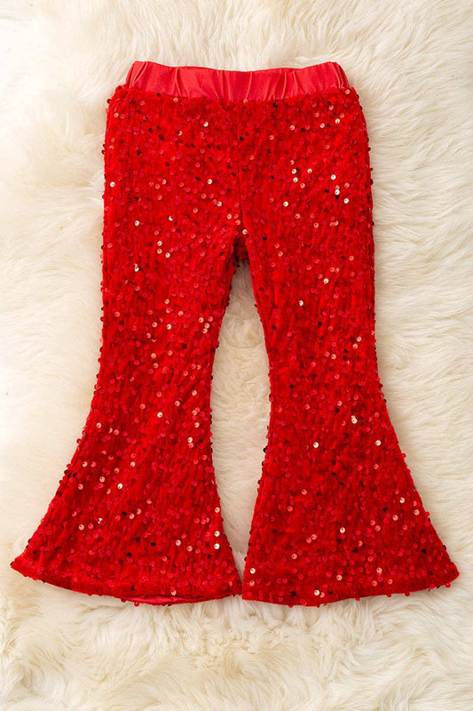 Red sequins bells with stretchy waistband. PNG50113007